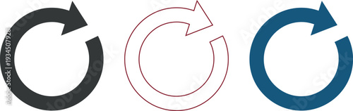 Three arrows forming a circular motion isolated on transparent background