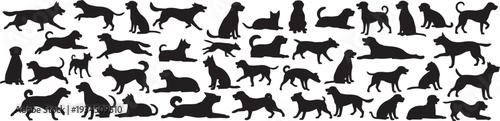 Extensive Dog and Cat Silhouette Collection: Various Breeds and Poses