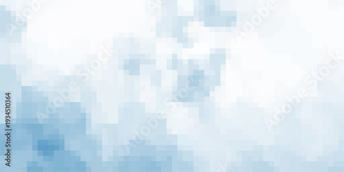 Soft blue and white pixelated abstract background with a cloudy or smoky texture for digital art and design projects