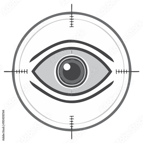 Eye within Target Scope Illustration Surveillance Vision Insight Focus and Accuracy