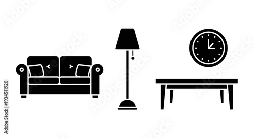 Black and white furniture room decor.