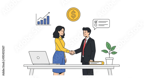 Business deal completion a handshake seals a successful partnership