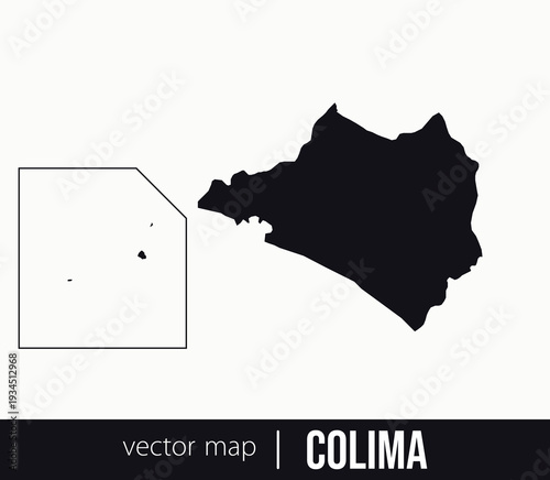 Colima state map. Federative unit of Mexico. Vector map for any needs.