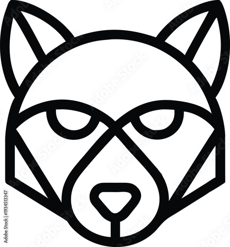 Abstract geometric fox head outline icon representing cunning and wild nature