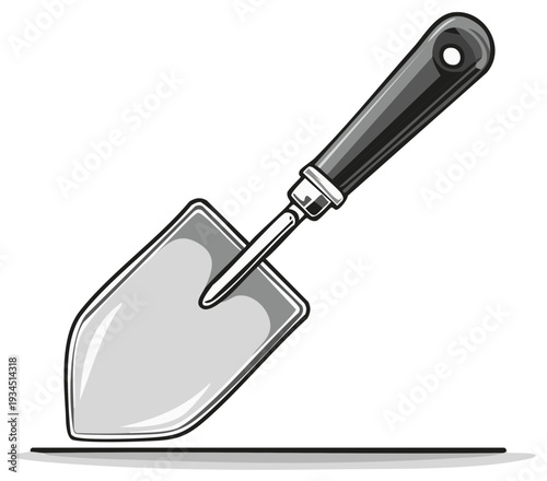 Classic Hand Trowel Garden Tool Vector Illustration for Digging and Planting