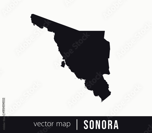 Sonora state map. Federative unit of Mexico. Vector map for any needs.