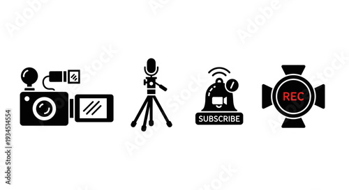 Black icons for recording video content.