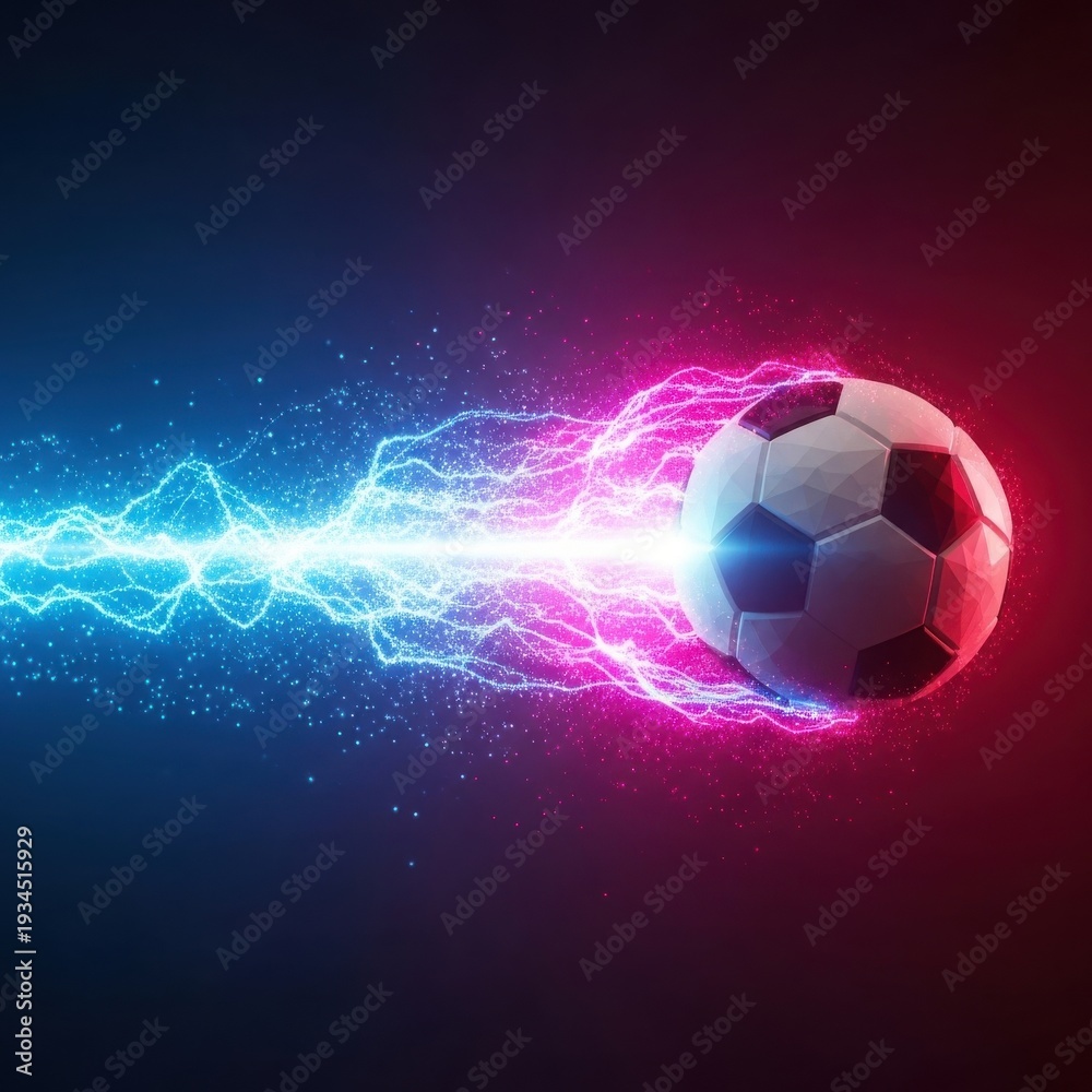 Fototapeta premium Electric soccer ball in motion