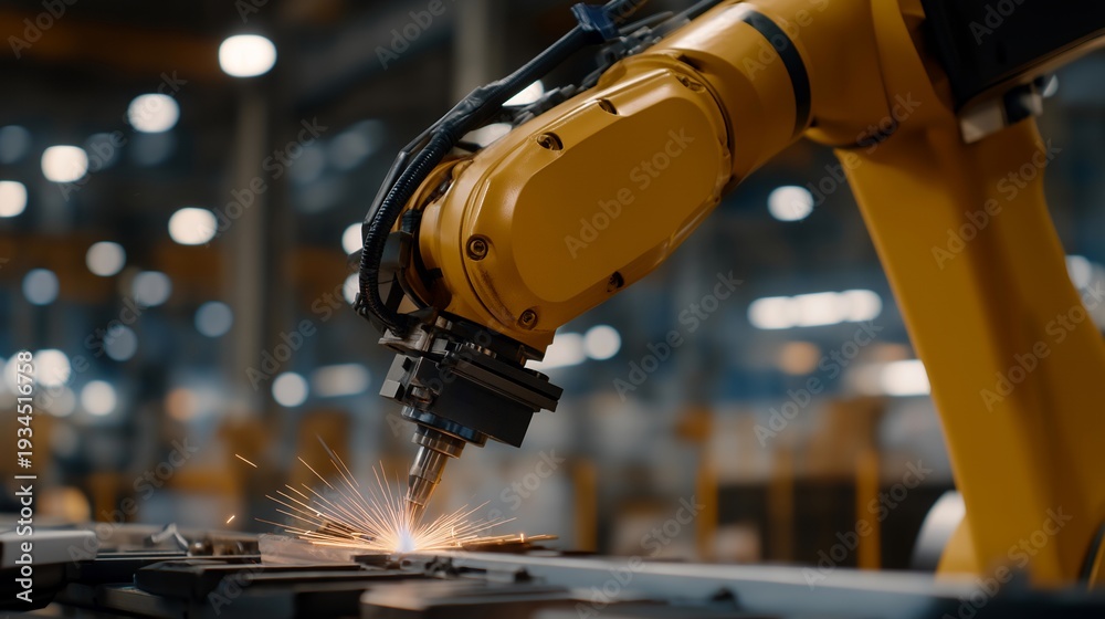 custom made wallpaper toronto digitalIndustrial robot programming engineer teaching a new welding pattern to an automated arm on a production line, perfect for robot manufacturing programming, industrial automation, welding