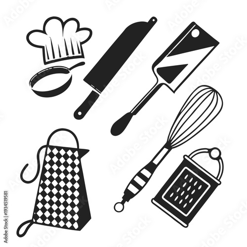 Set of kitchen utensils isolated on transparent background. kitchenware symbols for website design, logo, app, UI. vector illustration, EPS10