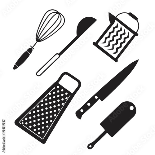 Set of kitchen utensils isolated on transparent background. kitchenware symbols for website design, logo, app, UI. vector illustration, EPS10