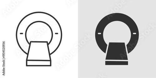 MRI Scan Icon representing medical imaging, diagnostic scanning, and radiology services. Stroke, filled, and colored vector illustration.