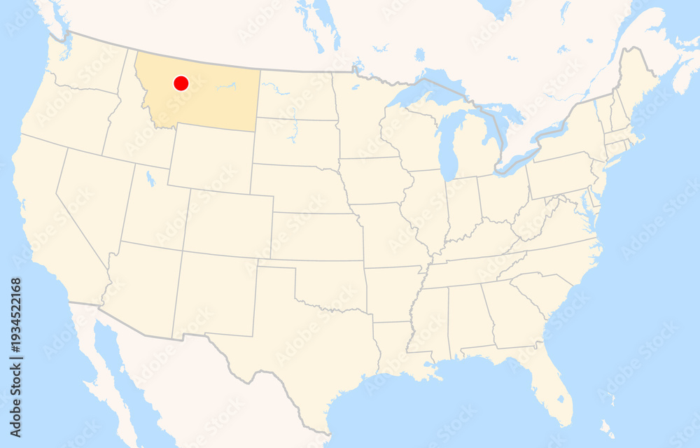 Fototapeta premium Location Map of Great Falls Int. Airport (Great Falls, Montana, USA). IATA-code: GTF. No labels at all.