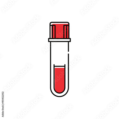 Medical blood test tube with red liquid, healthcare, laboratory, science, research, medical equipment