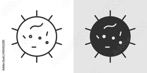 Bacteria Icon representing microbiology, germs, infection, and medical research. Stroke, filled, and colored vector illustration.