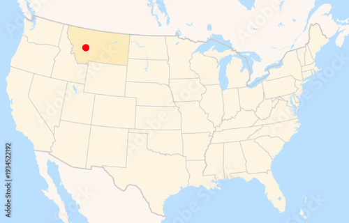 Εκτύπωση καμβά Location Map of Helena Regional Airport (Helena, Montana, USA)