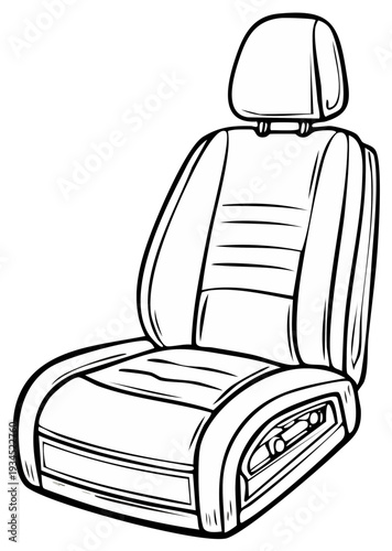 Automobile car seat detailed vector illustration