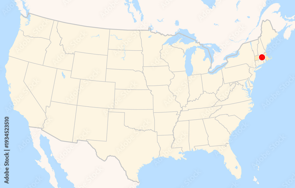 Fototapeta premium Location Map of Worcester Regional Airport (Worcester, Massachusetts, USA). IATA-code: ORH. No labels at all.