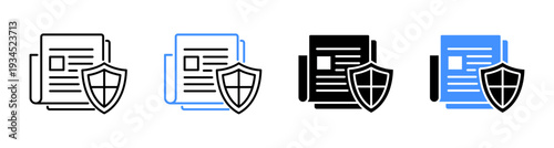 Secure Information and Trusted Media Coverage Icon Vector illustration editable