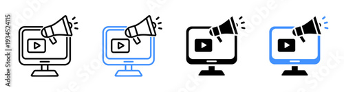 Digital Campaign and Online Video Advertising Icon Vector illustration editable