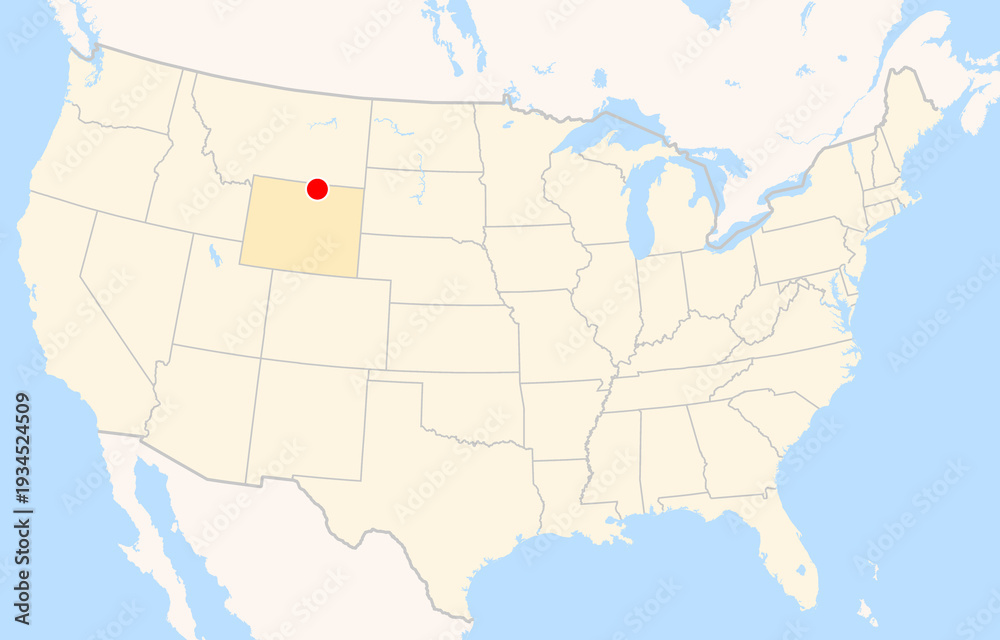 Fototapeta premium Location Map of Sheridan County Airport (Sheridan, Wyoming, USA). IATA-code: SHR. No labels at all.