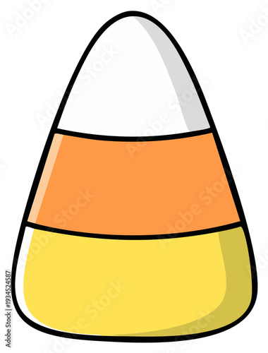 Stylized candy corn with multiple colors for the Halloween holiday