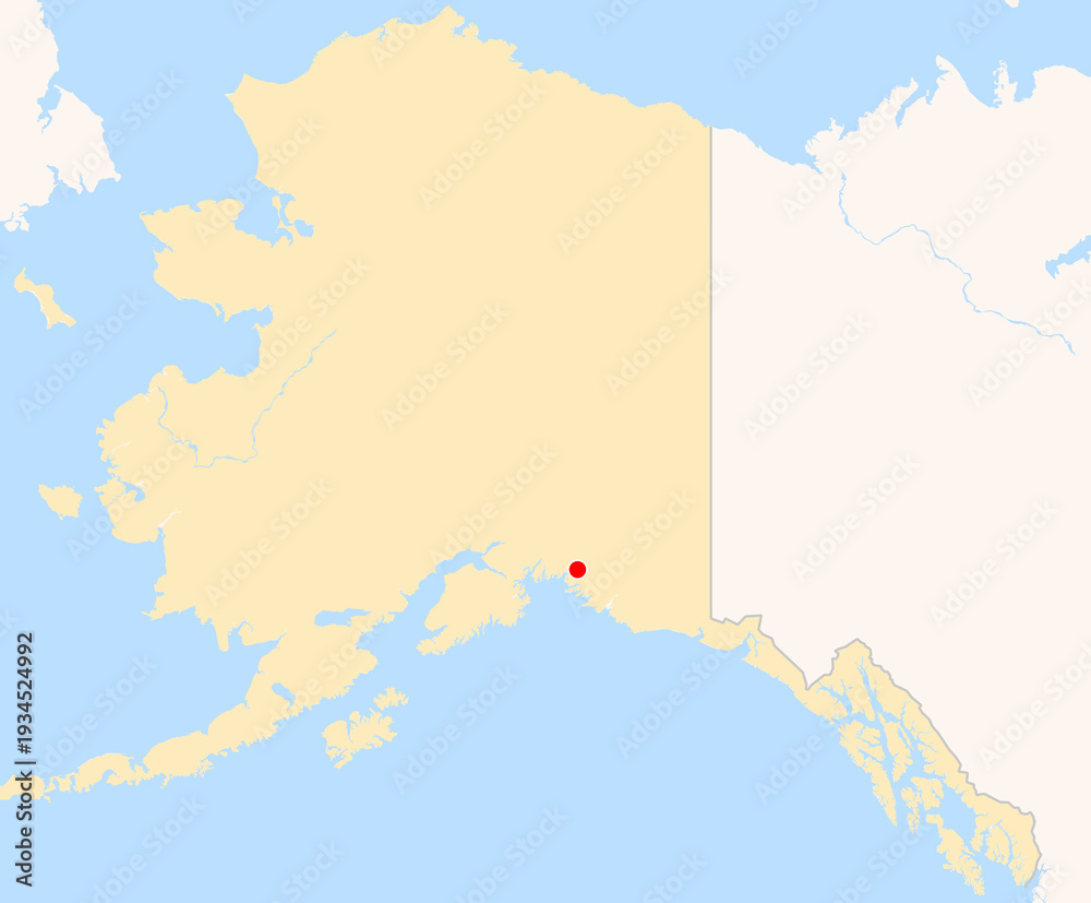 Fototapeta premium Location Map of Airport Valdez Pioneer Field (Valdez, Alaska, USA). IATA-code: VDZ. No labels at all.