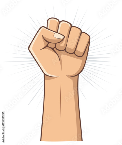 Powerful raised fist illustration a symbol of protest resistance and solidarity