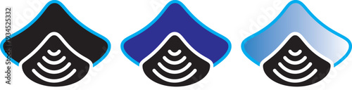 Motion sensor icon in thin stroke and flat .Motion sensor icon set. PIR detection symbols. Movement alert graphic design. Motion sensor icon vector Illustration