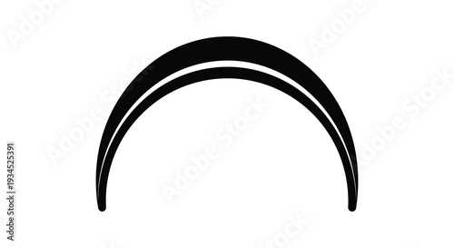 A minimalist composition features three concentric arched lines in a stark black silhouette high quality professional detailed modern