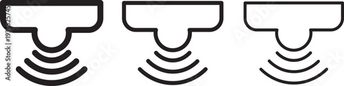 Motion sensor icon in thin stroke and flat .Motion sensor icon set. PIR detection symbols. Movement alert graphic design. Motion sensor icon vector Illustration