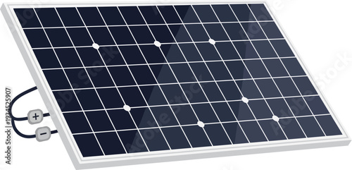 Solar panel illustration generates clean renewable energy for the future.