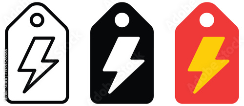 Lightning fast delivery icon with thunder power symbol for product shipping and business offer concept, vector illustration for express logistics, e commerce branding and promotional materials.