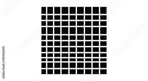 A grid of black squares creates a patterned blocky form resembling a pixelated design silhouette high quality professional