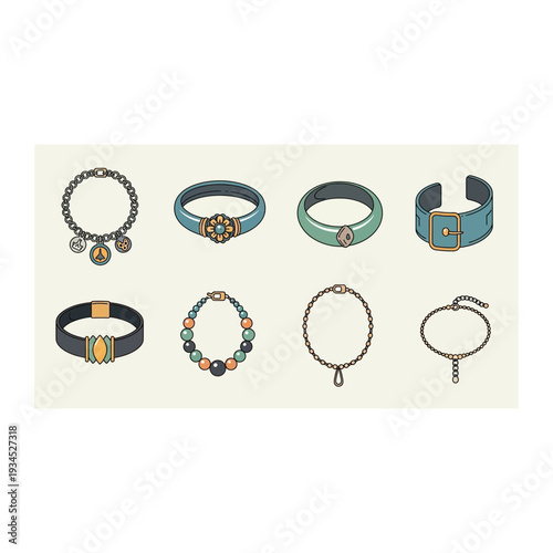 Elegant Jewelry and Accessories Icon Collection