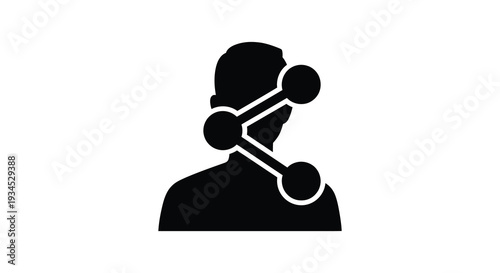 A stark black silhouette depicts a person speaking into a microphone headset conveying communication and broadcasting silhouette