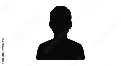 A stark solid black silhouette of a person s head and upper torso against a plain white background silhouette