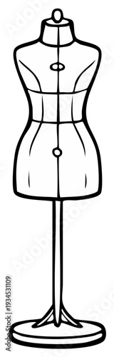 Clothing Mannequin Black and White Sketch Garment Creation Fashion Design Tools