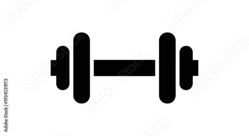 Black dumbbell weightlifting fitness icon.