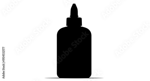 Black bottle with dropper lid.