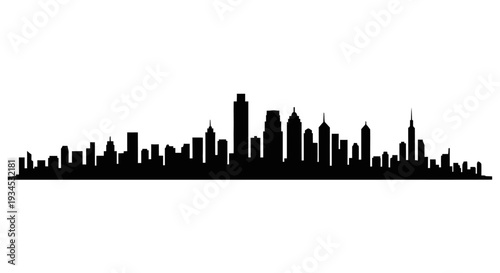 City Skyline Silhouette Urban Landscape.
