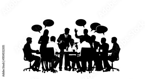 Business people talking in meeting.