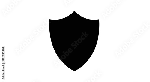 Black Shield Icon Symbol Design.