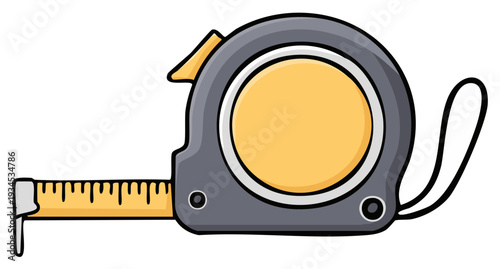 Cartoon Tape Measure: Vector Illustration for Construction and Design
