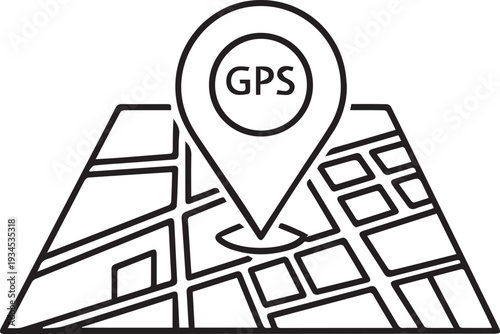Gps navigation map pin icon