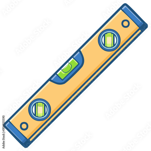Cartoon Spirit Level Tool for Carpentry or Home Improvement Projects