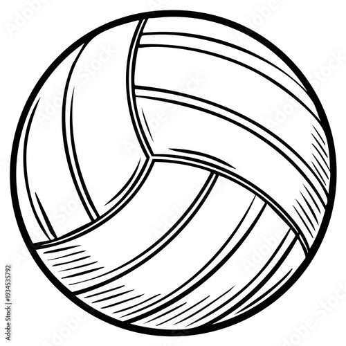 Classic Volleyball Ball Hand Drawn Sketch Sport Icon Illustration