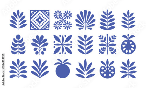 tropical folk tile pattern decorative ornament vector collection illustration, easily editable.