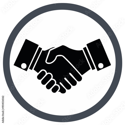 Business Partnership and Agreement Handshake Vector Icon Symbol