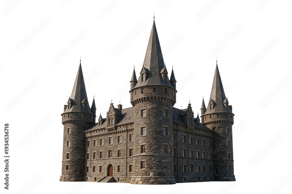 Obraz premium Fantasy Stone Castle with Spires and Towers